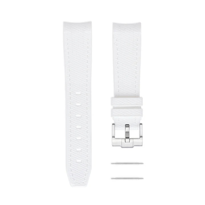 Bracelet en caoutchouc incurvé blanc neige