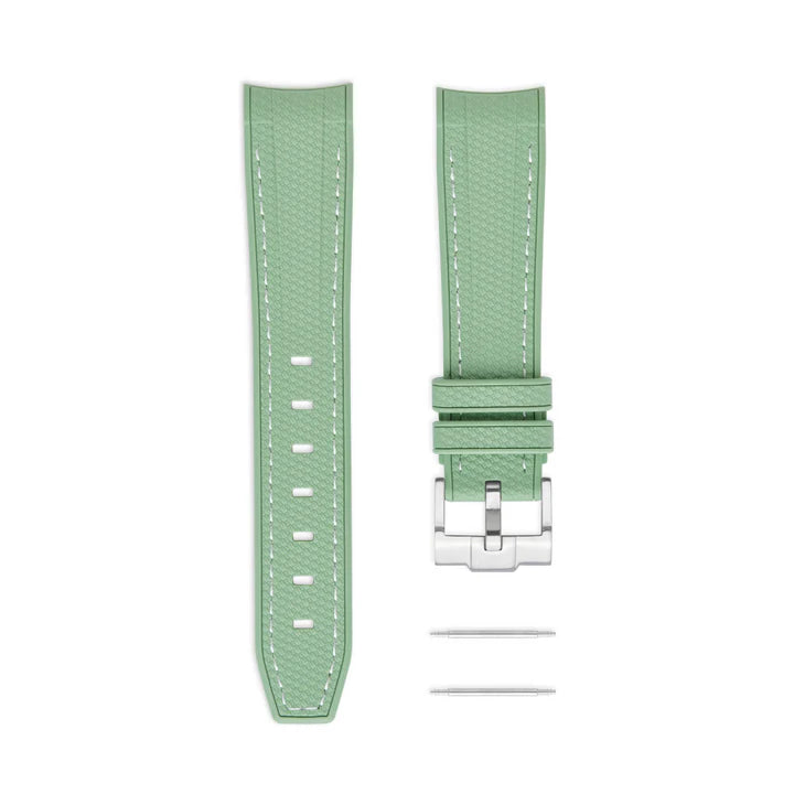 Bracelet en caoutchouc courbé vert forêt