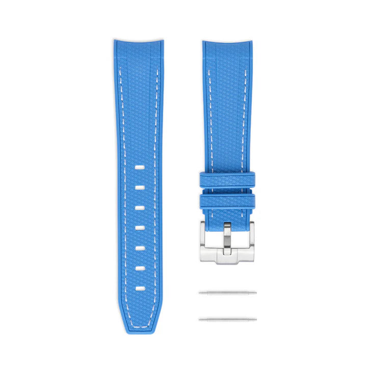 Bracelet en caoutchouc incurvé bleu océan